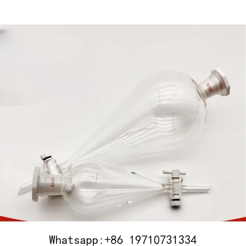 Pear-shaped Separation Funnel, Thickened Borosilicate Glass, Laboratory Oil Separation PTFE Piston
