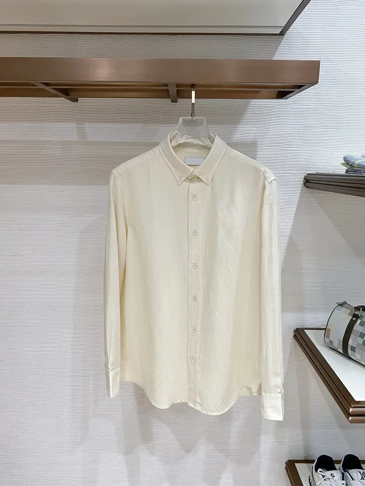 Italian BC linen breathable solid color business casual old money style shirt