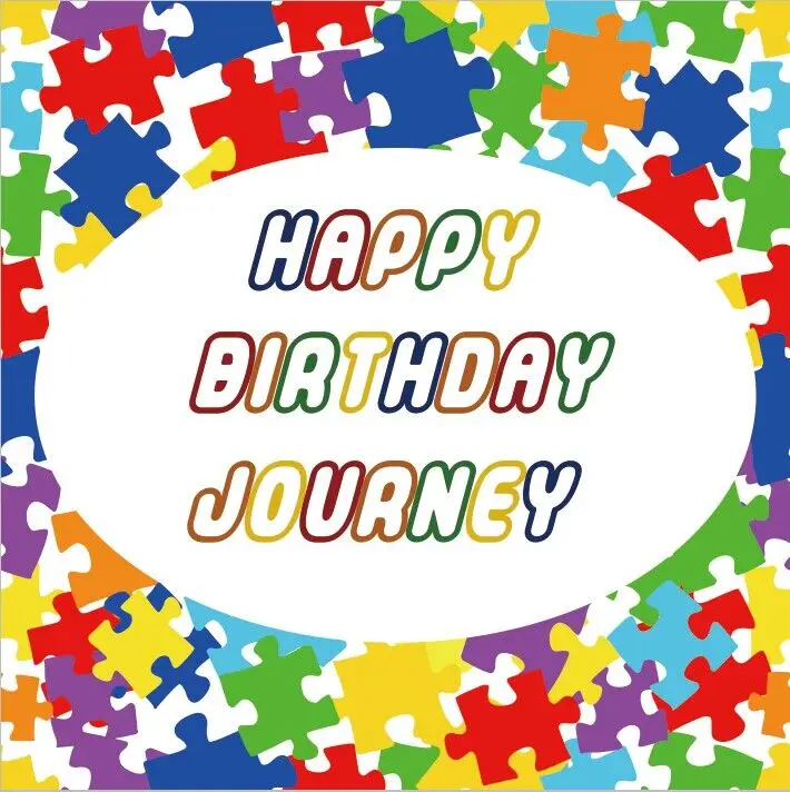 8x8FT Personalized Awareness April Puzzle Happy Birthday Colorful Custom Photo Background Backdrop Seamless Vinyl 240cm x 240cm