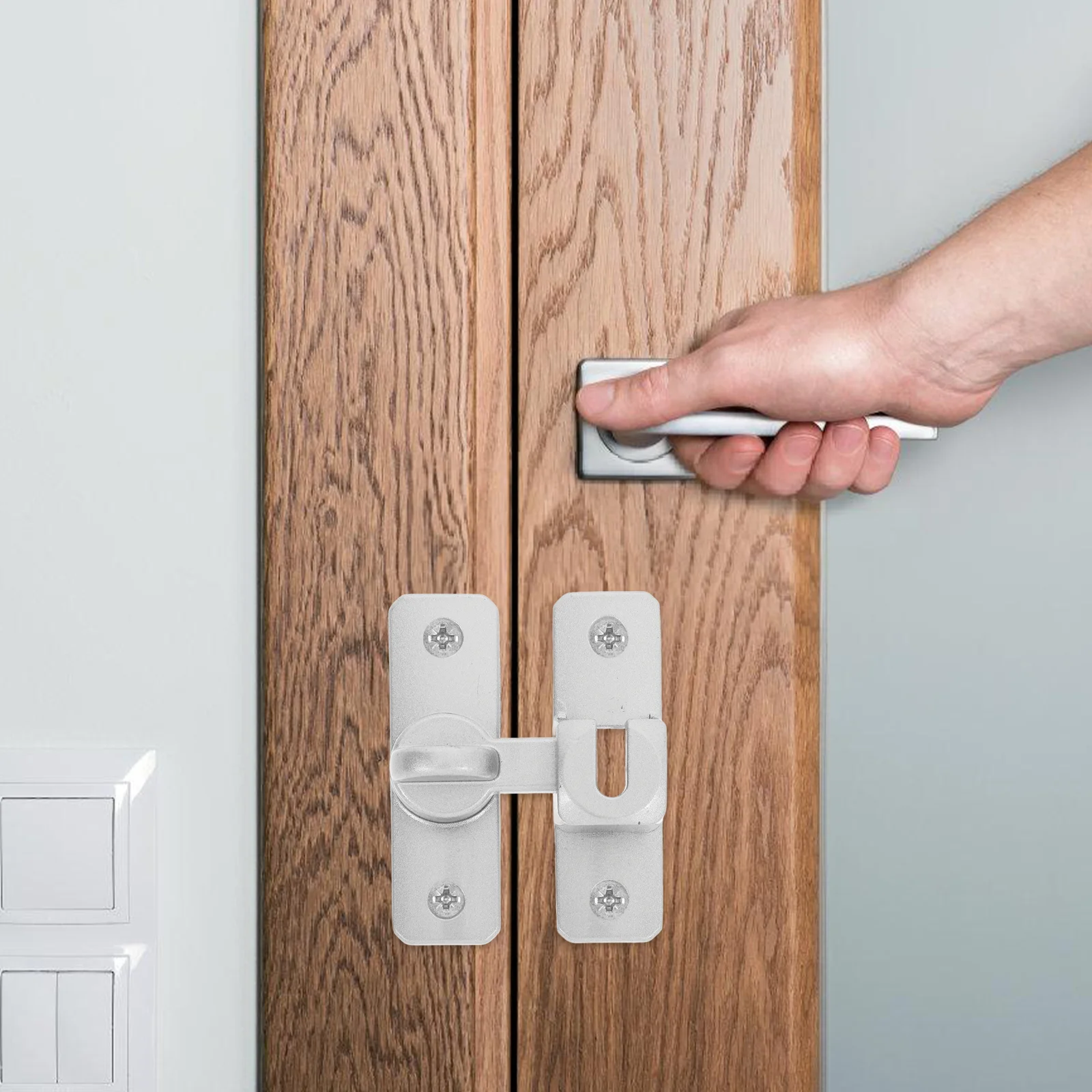 

Bolt Latch 1 Set Door Lock Hardware Cabinet Lock Heavy Duty Latch Bolt Locks Nodrill Installation Security Enhancement