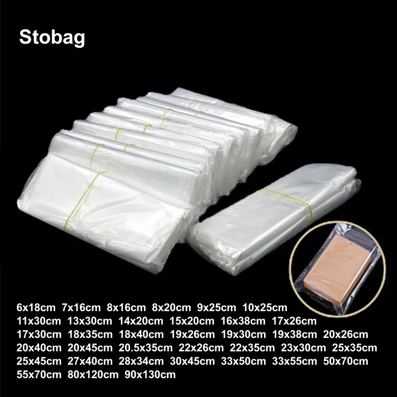 StoBag POF Heat Shrink Film Wrap Packaging Bags Transparent Storage for Box Shoes Gift Plastic Poly Clear Seal Dustproof Pouches