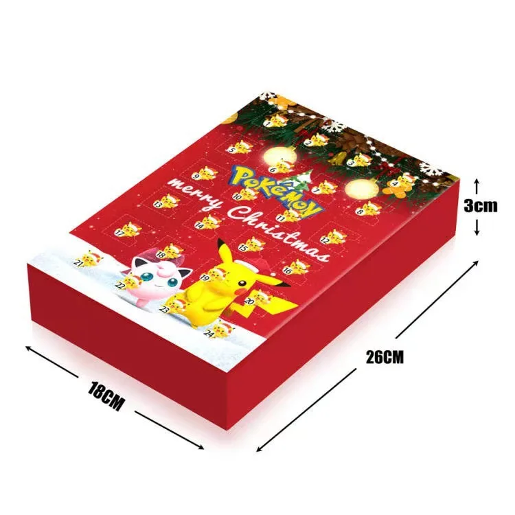 Cute Cartoon Pokemon Pikachu Figure Christmas Advent Calendar Blind Box 24 Days Xmas Countdown Calendar Mini Dolls Kit Toys Gift