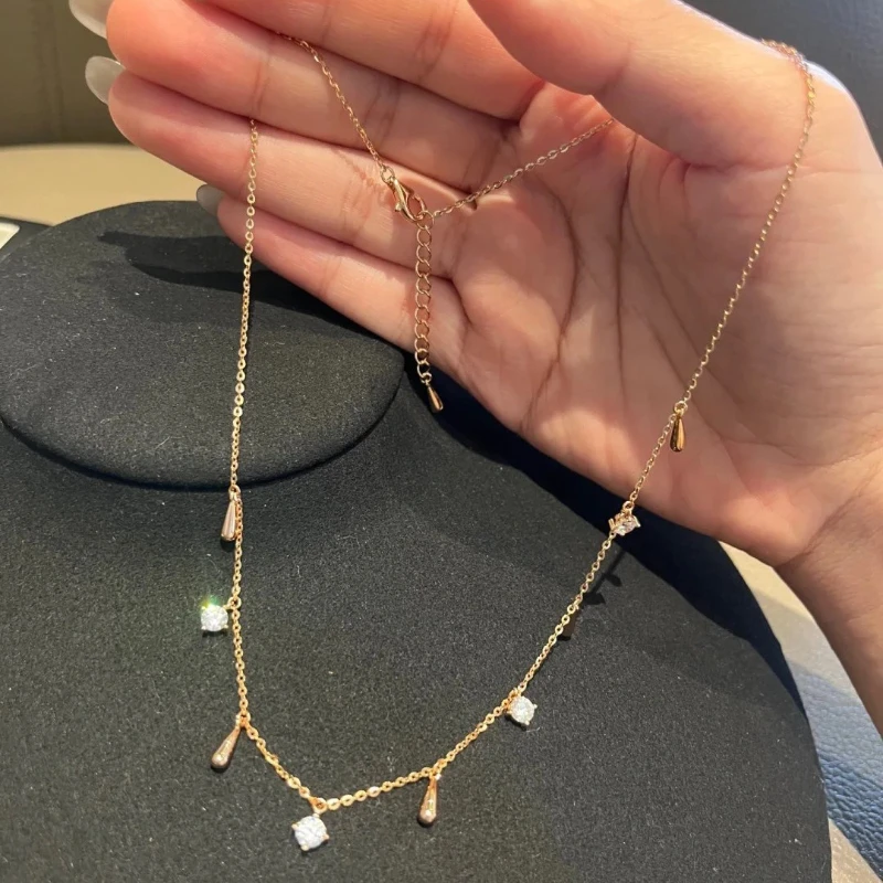 Kreuz Zwei Farbe Anhänger Rupert's Tears Gestapelt Halsketten Frauen Licht Luxus Mode Halskette Extrem Edlen Schmuck – Detail 4