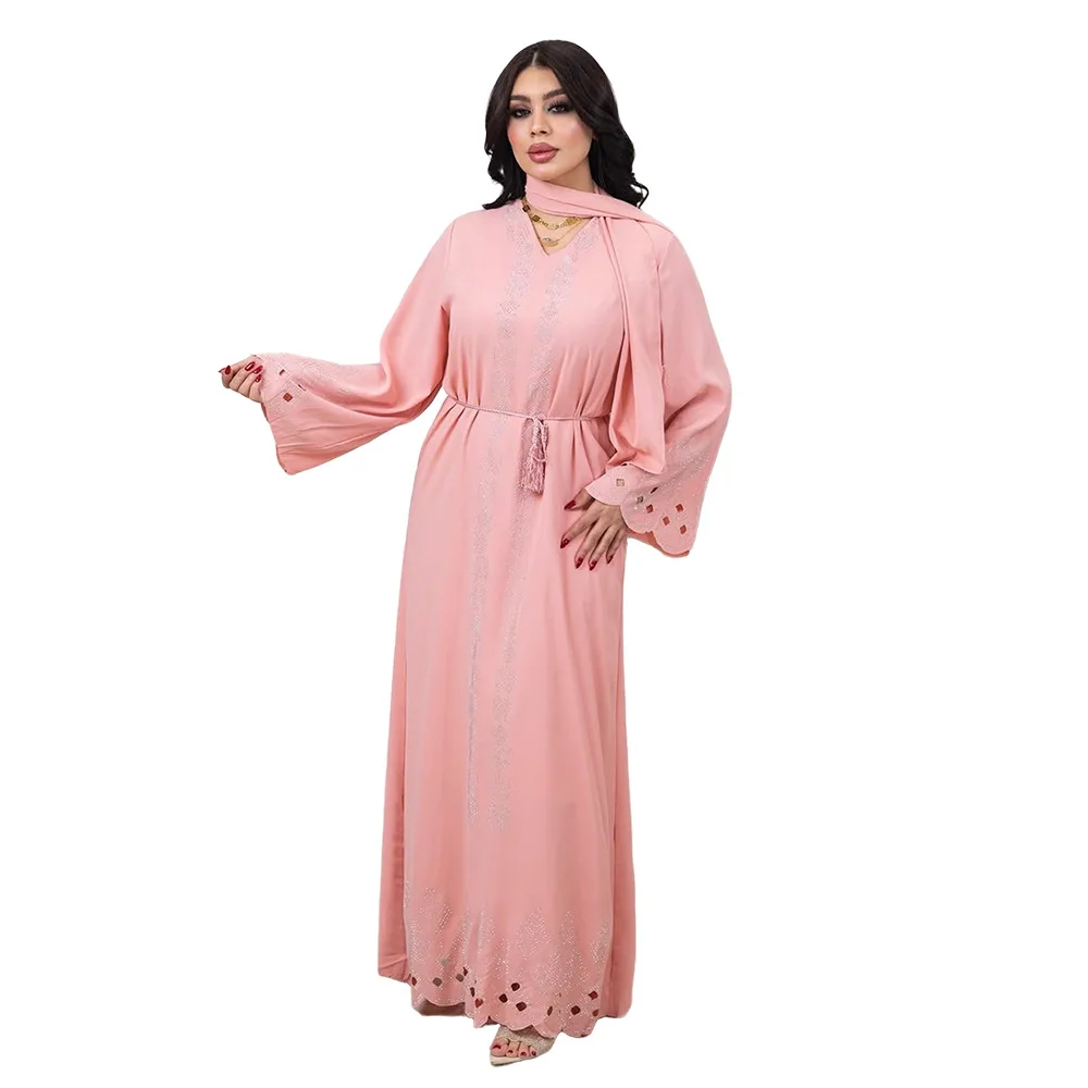 

Moroccan Women Muslim Abaya Kaftan Maxi Dress Dubai Ethnic Dress Eid Prayer Clothes Arabian Maxi Robe Islamic Clothing Vestido