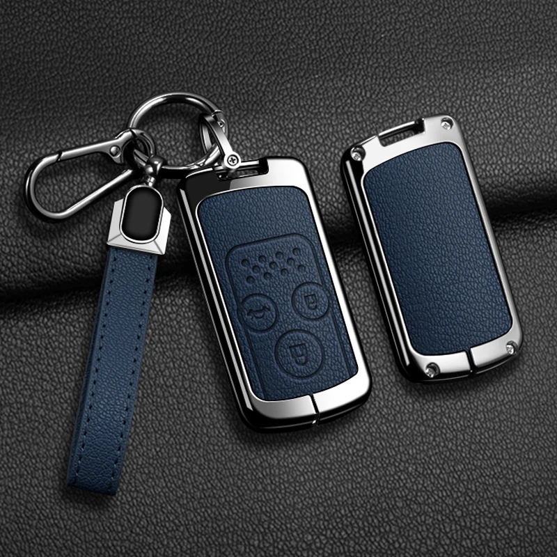 Zinc Alloy Leather Car Key Fob Case Cover for Honda CRV Fit Shuttle Fried Freed Spike Step WGN RG1 Spada CRZ Shell Accessories
