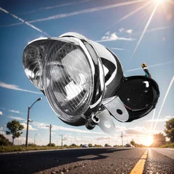 12v Universal Chrome Color ABS Motorcycle Fog Lights Headlight Lamp Acesssories Motorcycle Headlight