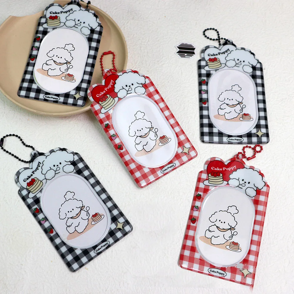 3 inch PVC Photocard Holder Cartoon Cute Puppy Student ID Bus Card Case INS Idol Small Card Protector Photo Sleeves Card Holder
