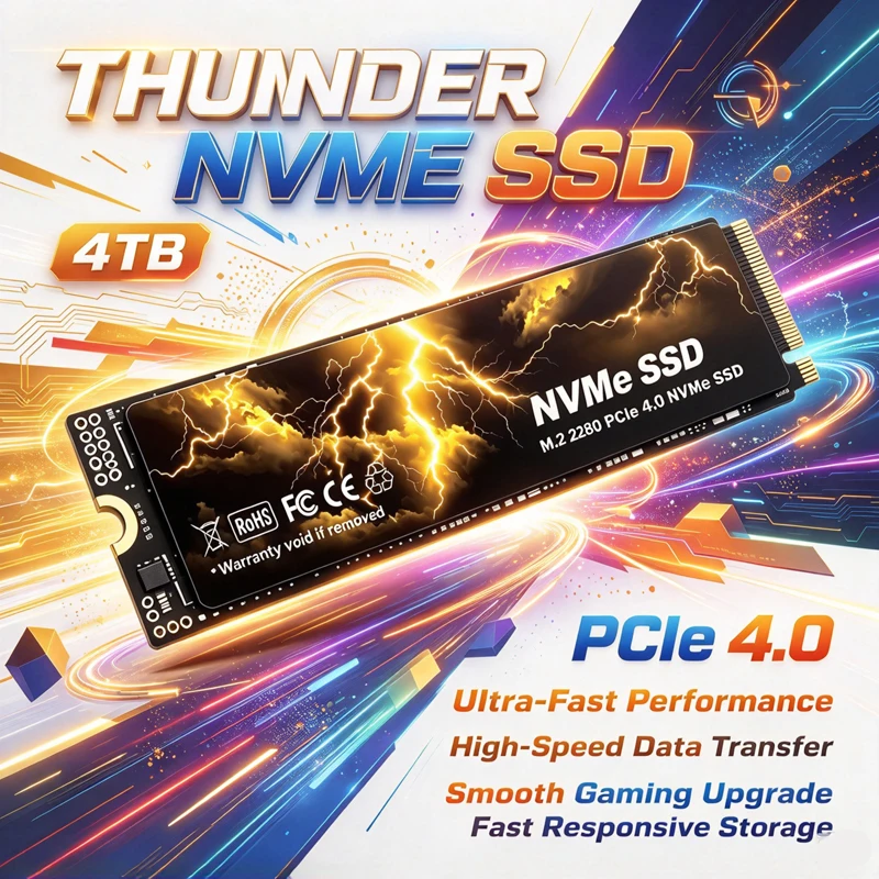 SSD NVMe M.2 2280, PCIe 4.0 X4, TLC 3D NAND, 500 GB/1 TB/2 TB/4 TB, SSD de alta velocidade para jogos, compatível com PS5, portáteis e computadores de mesa.