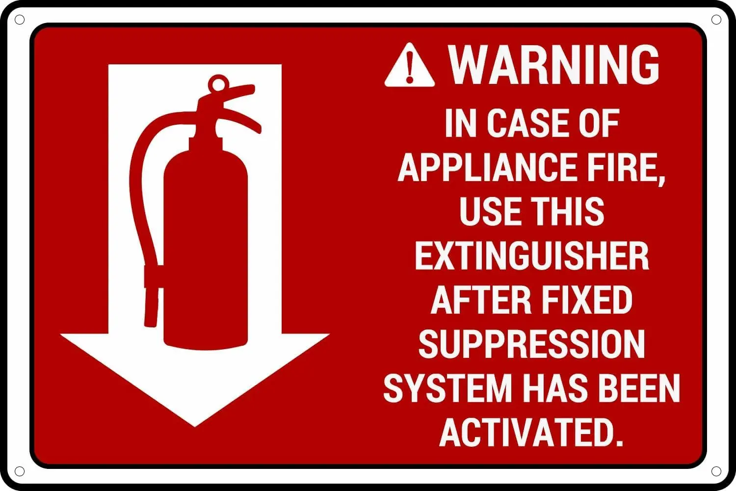 Warning in Case of Appliance Fire Sign Warning Metal Tin Sign Wall Art Decor Plaque for Home Living Room Man Cave Kitchen H sign
