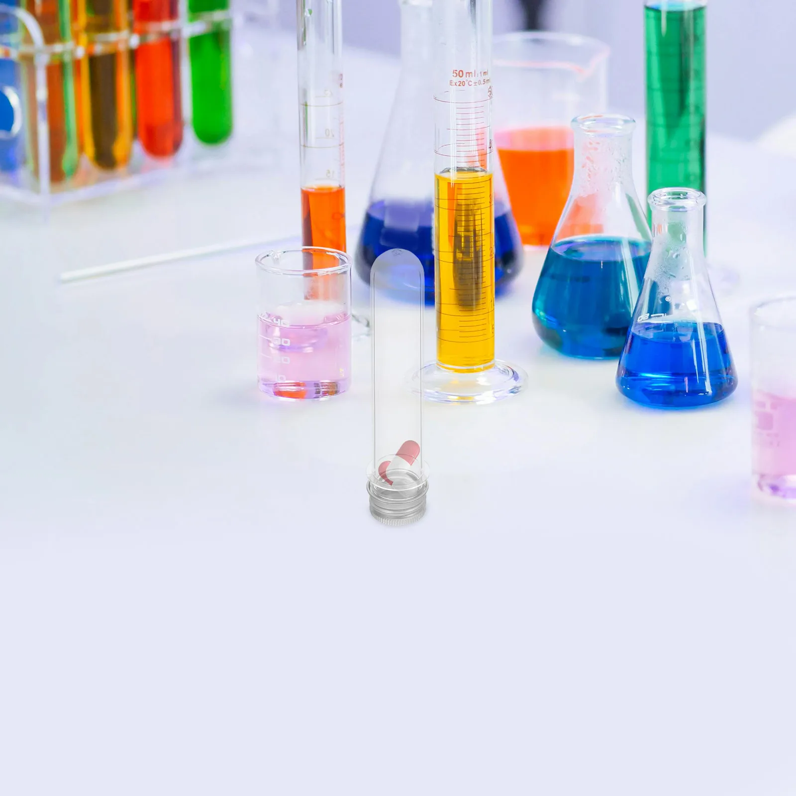 

20pcs Test Tube Bottle Transparent Plastic Tubes Caps Beads Candy Glass Plants Small Sealing Safe Reliable Quality