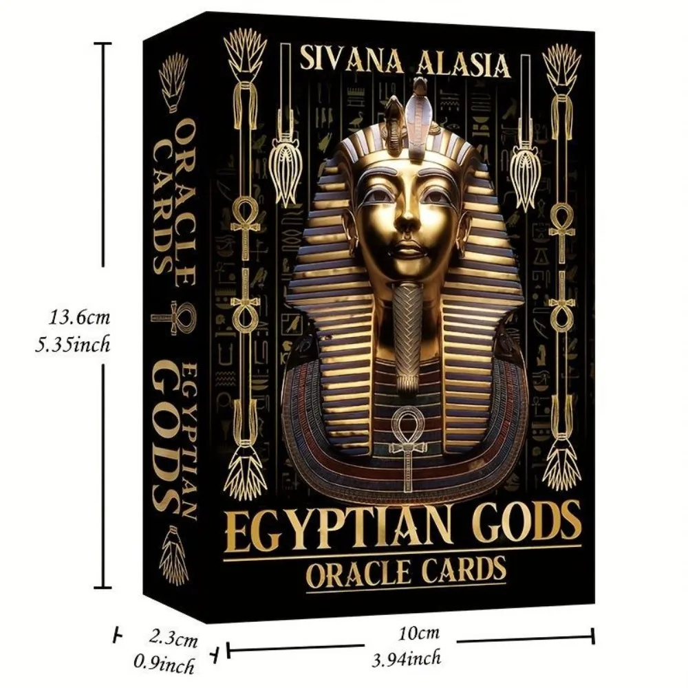 Egyptian Gods Oracle Cards - Ancient Egypt Divination Deck 12.6*8.9cm for Meditation, Guidance - Papyrus Art Style