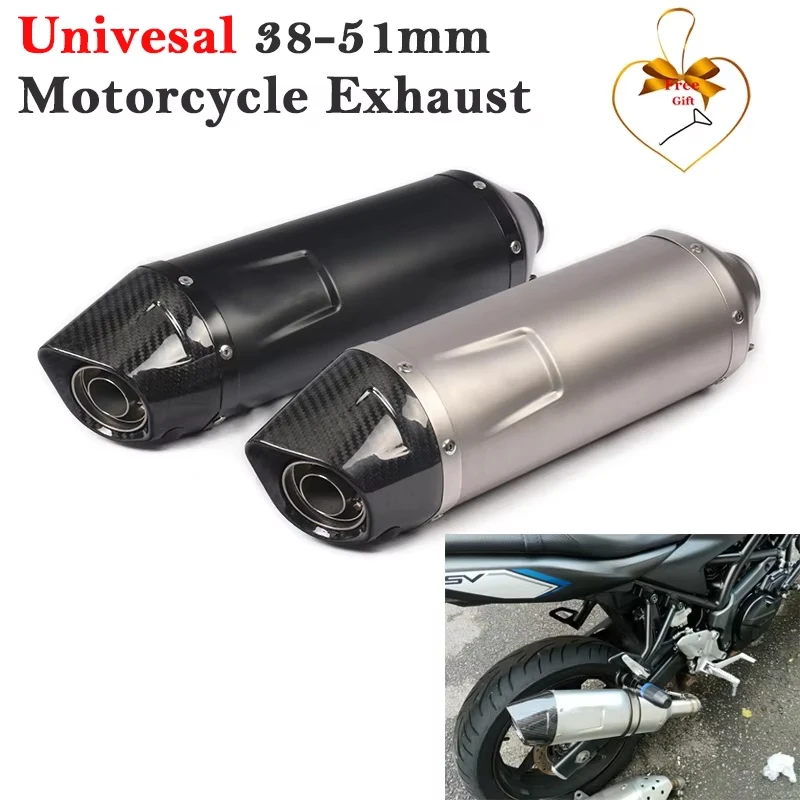 

Universal 51MM Motorcycle Exhaust Pipe Carbon Muffler 51mm DB Killer For R15 Fz6 BR500 CB650R MT07 Z900 S1000rr KLX15