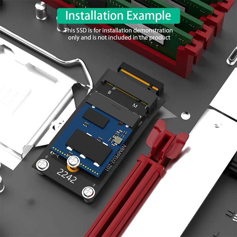 NVME M.2 SSD 2230 a 2242 Adaptador de extensión Tarjeta de conversión de extensión 2230 a 2242 Extensor M.2 NVME PCIE SSD M Key a B + M Key Port