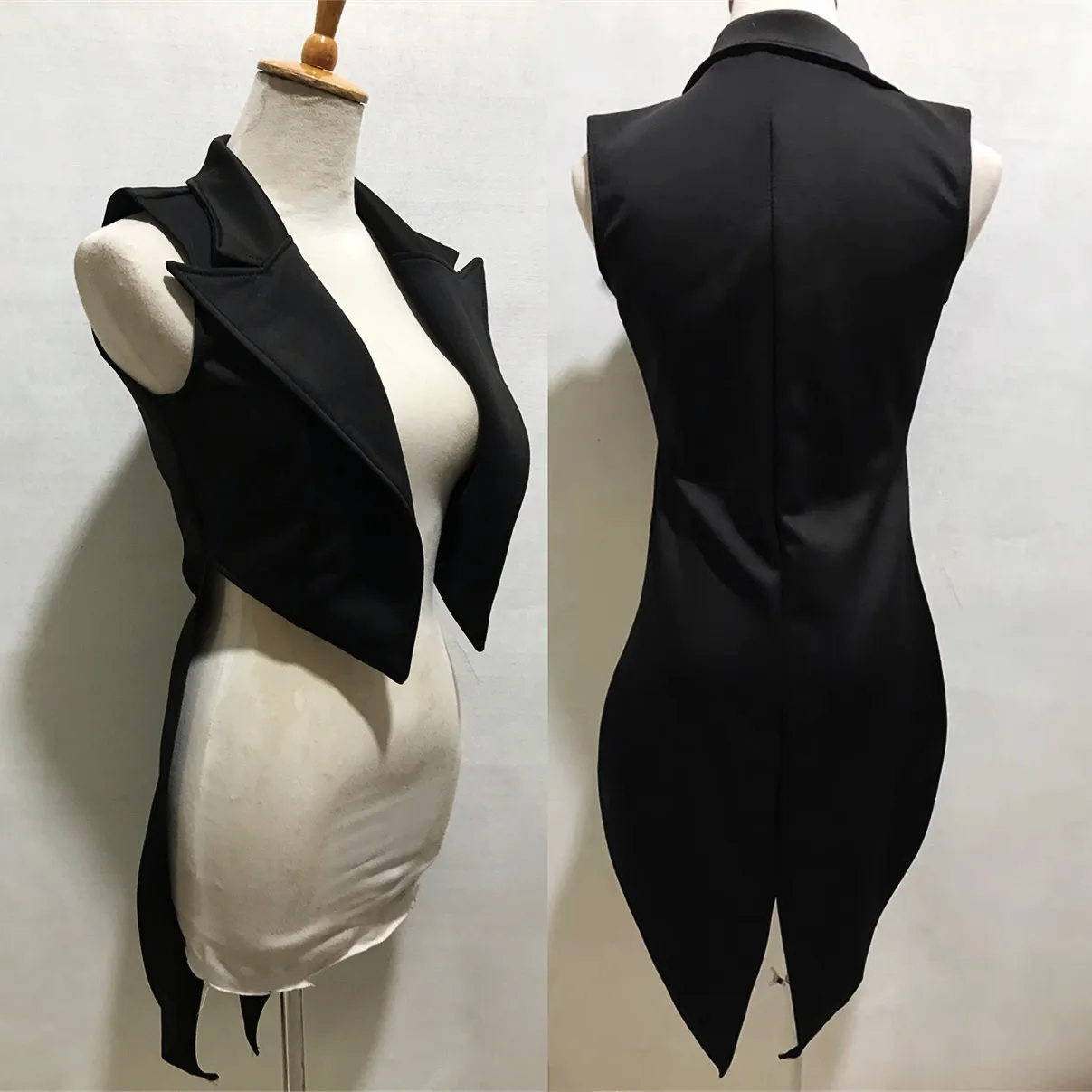 

Женский фрак без рукавов для джазовой танцевальной команды, жилет, сценическая одежда, клубная фестивальная вечеринка, рейв-наряд, костюм певицы-волшебника