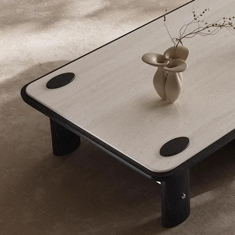 Italien, table basse, pierre microcristalline, simple, salon, ménage, carré, moderne, minimaliste