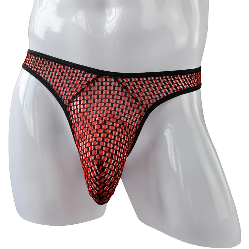 

Trendy Men's Thong, Stretch Lingerie, Sexy Briefs, Low Rise, Bulge Pouch, Elastic T Pants, Polyester + Spandex Material