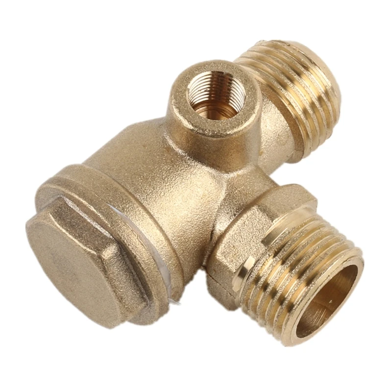 

Industrial Grade 3 Port Brass Air Compressor Check Valves Pipe Connector for Male Thread Check Valves Simple Installs