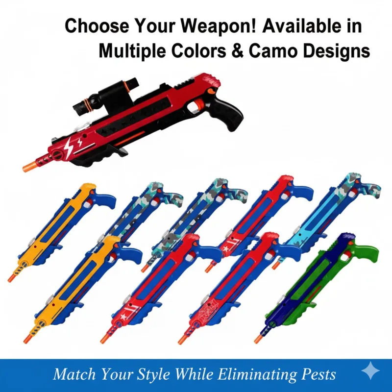 

Улучшенный пистолет-имитация 3.0 для уничтожения мух и комаров, с рукояткой, на солевом батарее, практичный, для взрослых, пластиковый, в цветной коробке, новая версия 3.0