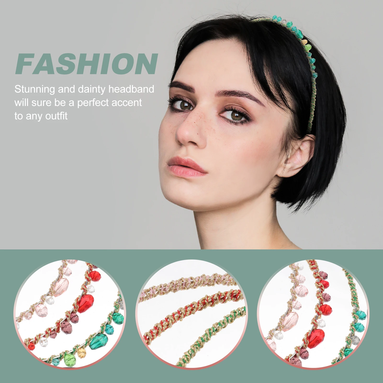 

7 PCS Crystal Rhinestone Headbands for Women Stylish Fashion Jewelry Headwear Bridal Bridesmaid Party Accessories