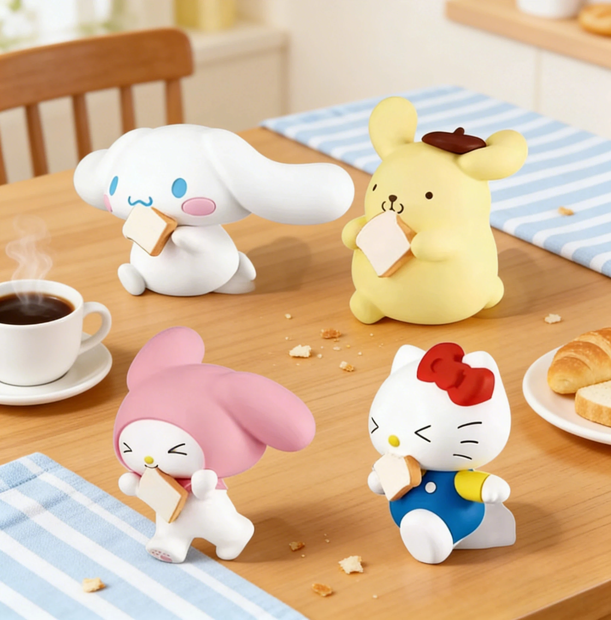 

New Product In Stock Meileti Kt Yugui Dog Is Late Holding Bread Sprinting Running Styling Blind Box Desktop Decoration Surprise