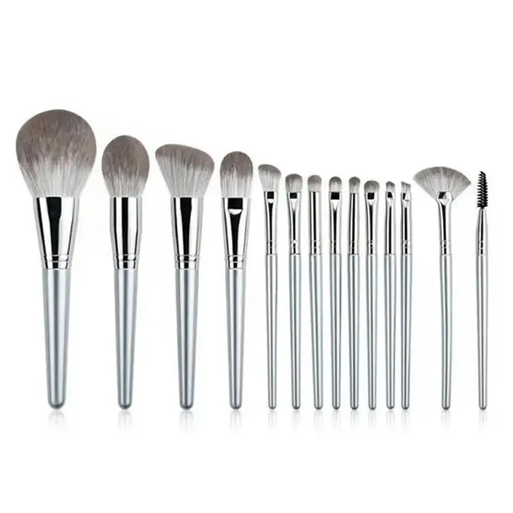 Sintético Maquiagem Brush Set, Cosmético, Fundação, Pó Case, Olho, Blush, Corretivo, Sombra, J9Z8, 14 Pcs