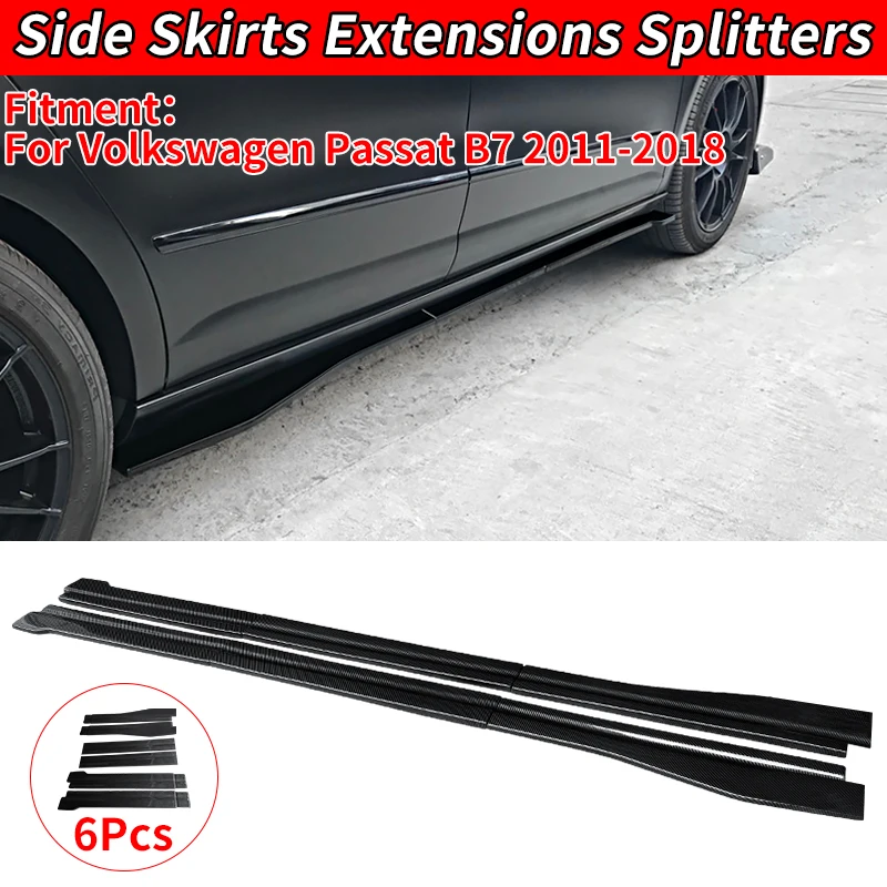 

For Volkswagen Passat B7 2011-2018 New Accessories Car Side Skirt Extensions Splitters Side Skirt Splitter Scratch Protector