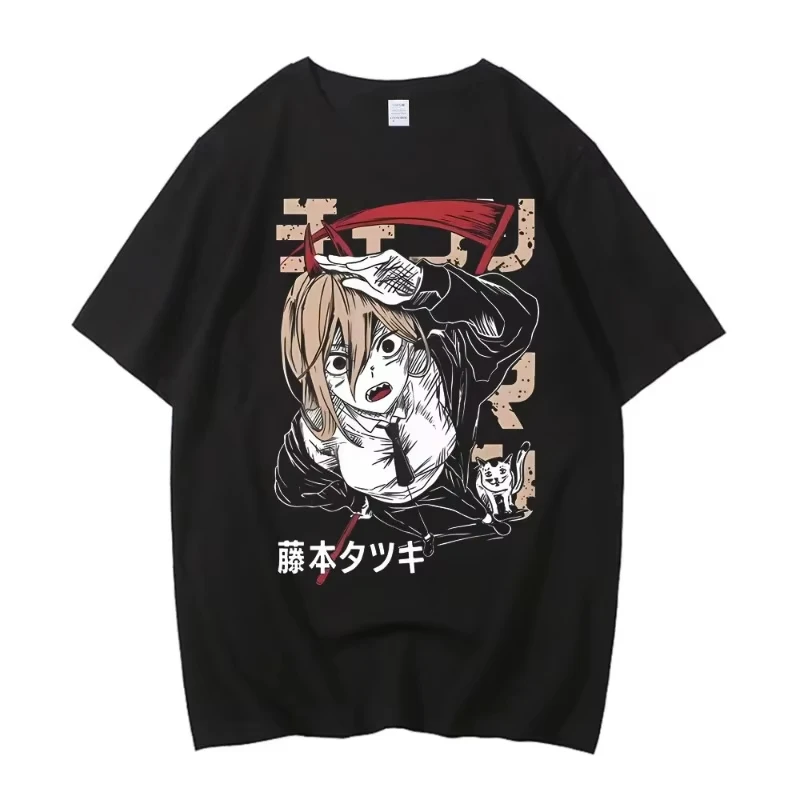 

Chainsaw Women T-shirt Teen Colorful Aesthetic T-shirt Digital Korean Clothes Gothic 2000s Aesthetic Anime Women Clothing Y2K