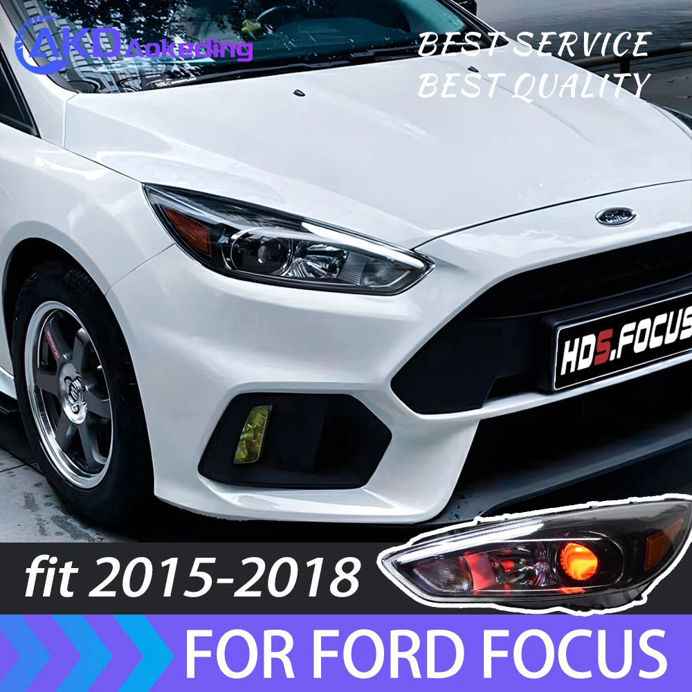 

Car Styling Headlights for Ford Focus LED Headlight 2015-2018 Red Evil-eye LED Daytime Lights Dual Projector DRL Car Accesorios