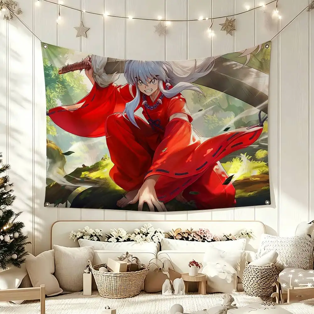 Anime I-Inuyasha  Flags for Bedrooms Home Decor Items Outdoor Decors Garage Decoration Flaga