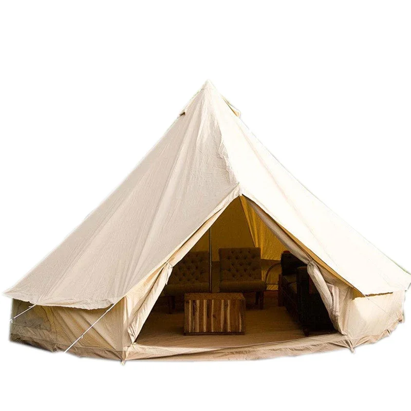 

oywj Luxury tent waterproof cotton tent canvas large family camping dome bell camping tent