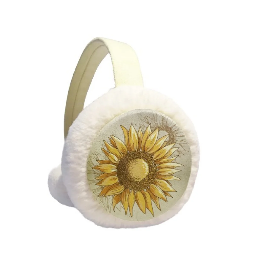 

Sunflower Sunflower Flower Winter Ear Warmer Cable Knit Furry Fleece Earmuff Outdoor