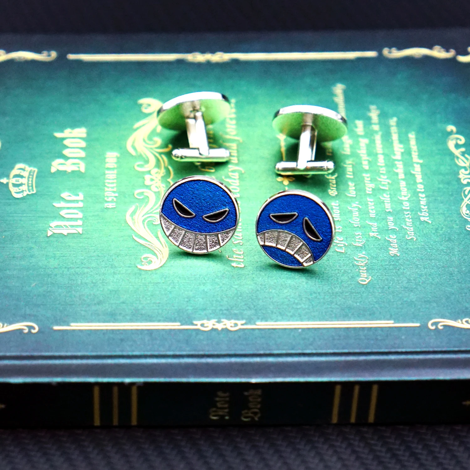 Portgas·D Ace Cufflinks for Mens Man Shirt Cufflinks Gift Cuff Links Curve Links for Men
