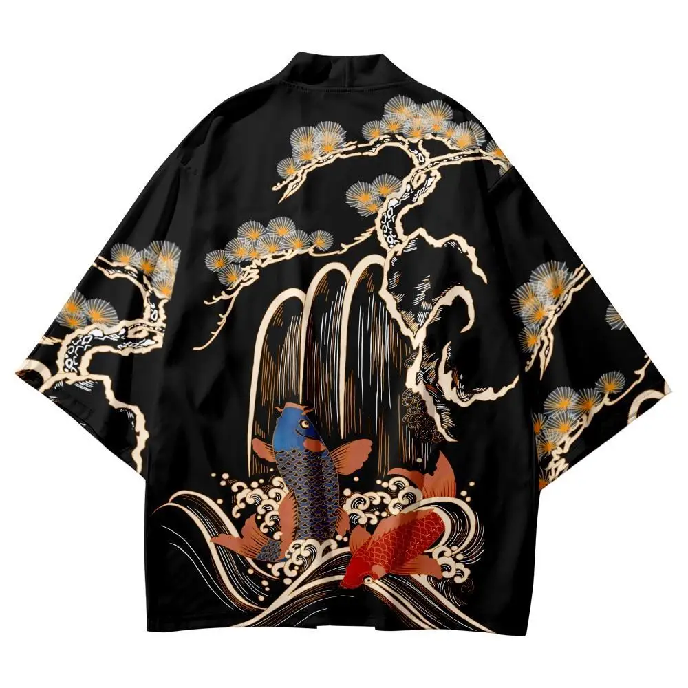 

Traditional Print Haori Fashion Beach Yukata Japanese Casual Kimono Women Men Streetwear Cardigan Traditional Asian Clothing