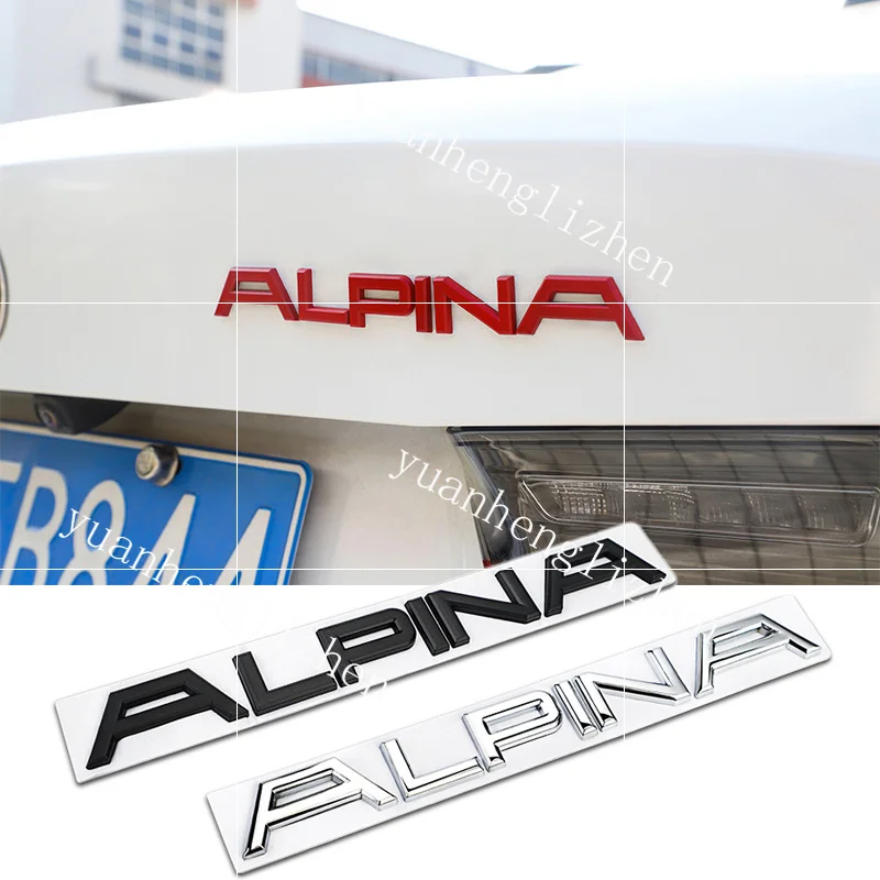 1Pcs Car 3D Metal Stickers Rear Bumper Trunk Letter Logo Emblem Badge Decals For ALPINA E46 39 E90 E60 E36 F30 X5 E53 F10 refit