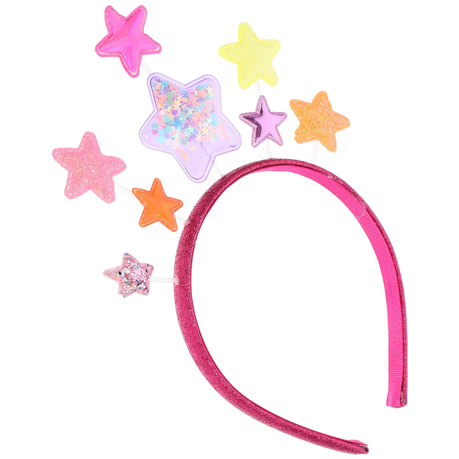 

Pentagram Headband Headbands for Girls Party . Plastic Base. Sequins. Transparent Bride Women's Hair Accessories Thick