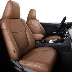 Toyota Special Custom Car Seat Covers Full Set for Front and Rear Row with Genuine Leather Car Accessories