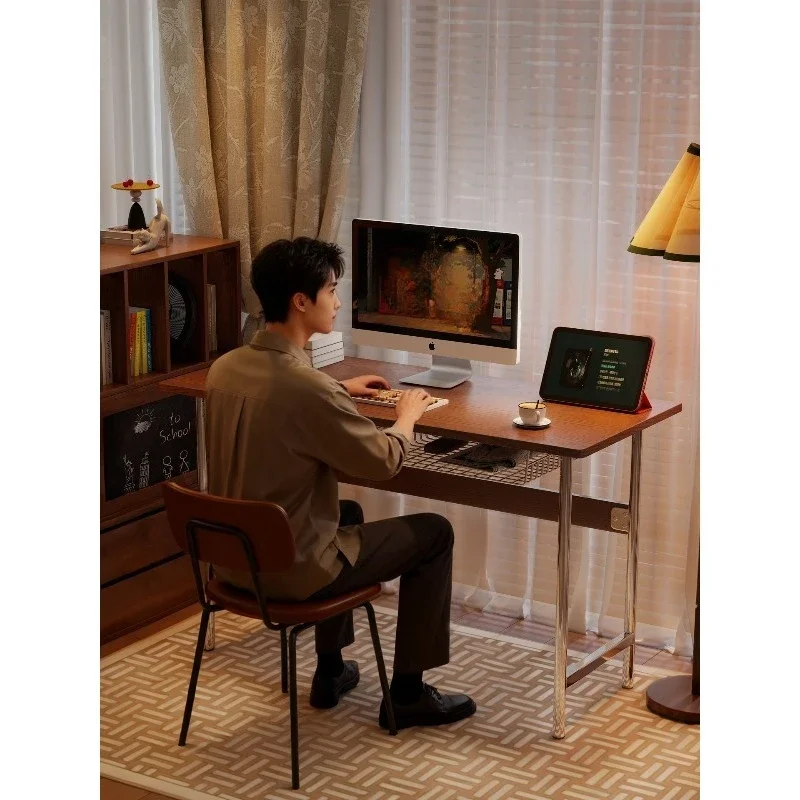 Medieval style desk solid wood small apartment Bauhaus computer home study  bedroom study