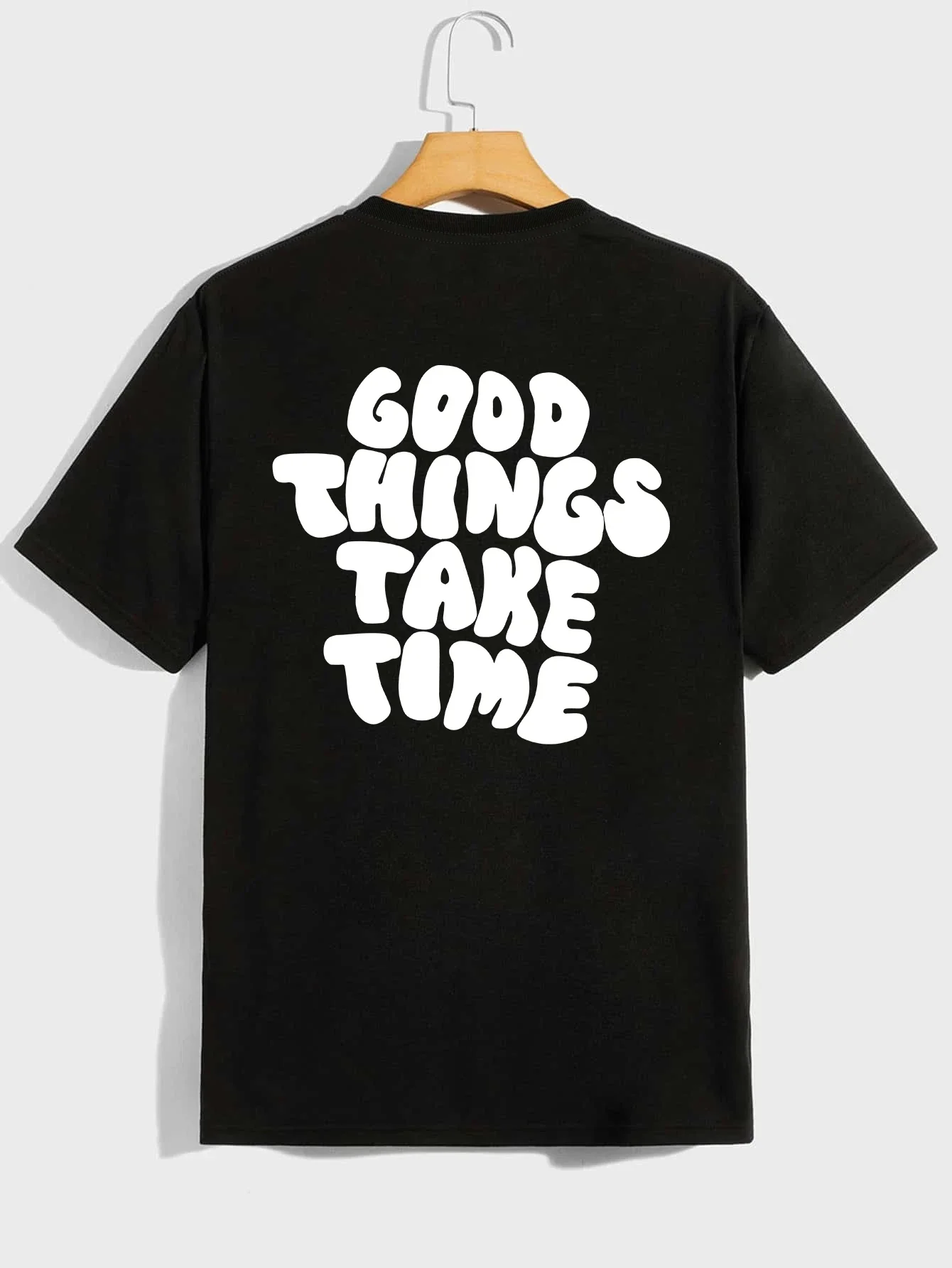 Good things take time Pattern Print Men's Comfy T-shirt Tops For Men hunter x hunter  jojo bizarre adventure  graphic t shirts