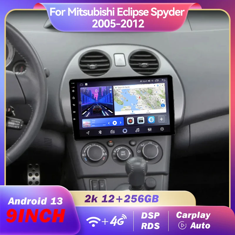 

Car Radio Automotivo Multimedia Screen For Mitsubishi Eclipse Spyder 2005-2012 Navigation WiFi / 4G GPS Android 13 Carplay