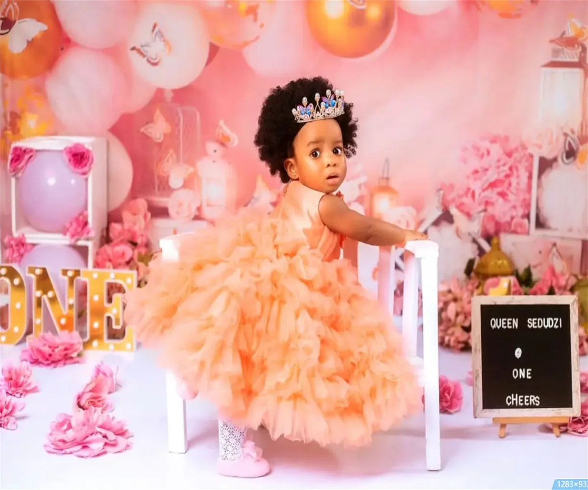 Vestido de niña de flores para fiesta de boda, vestido de tul para niña, fiesta de cumpleaños, primera comunión, rosa, caliente