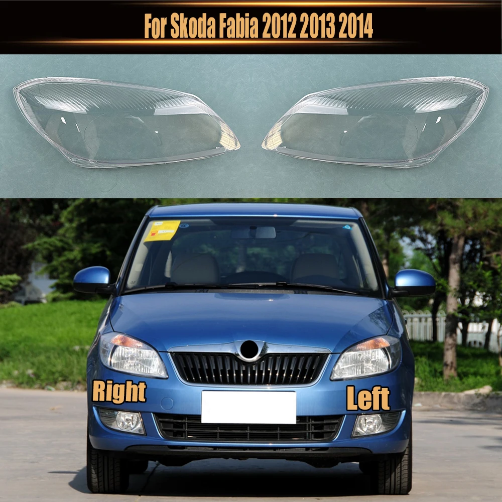 

For Skoda Fabia 2012 2013 2014 Transparent Headlight Cover Headlamp Shell Clear Lens Plexiglass Replace Original Lampshade