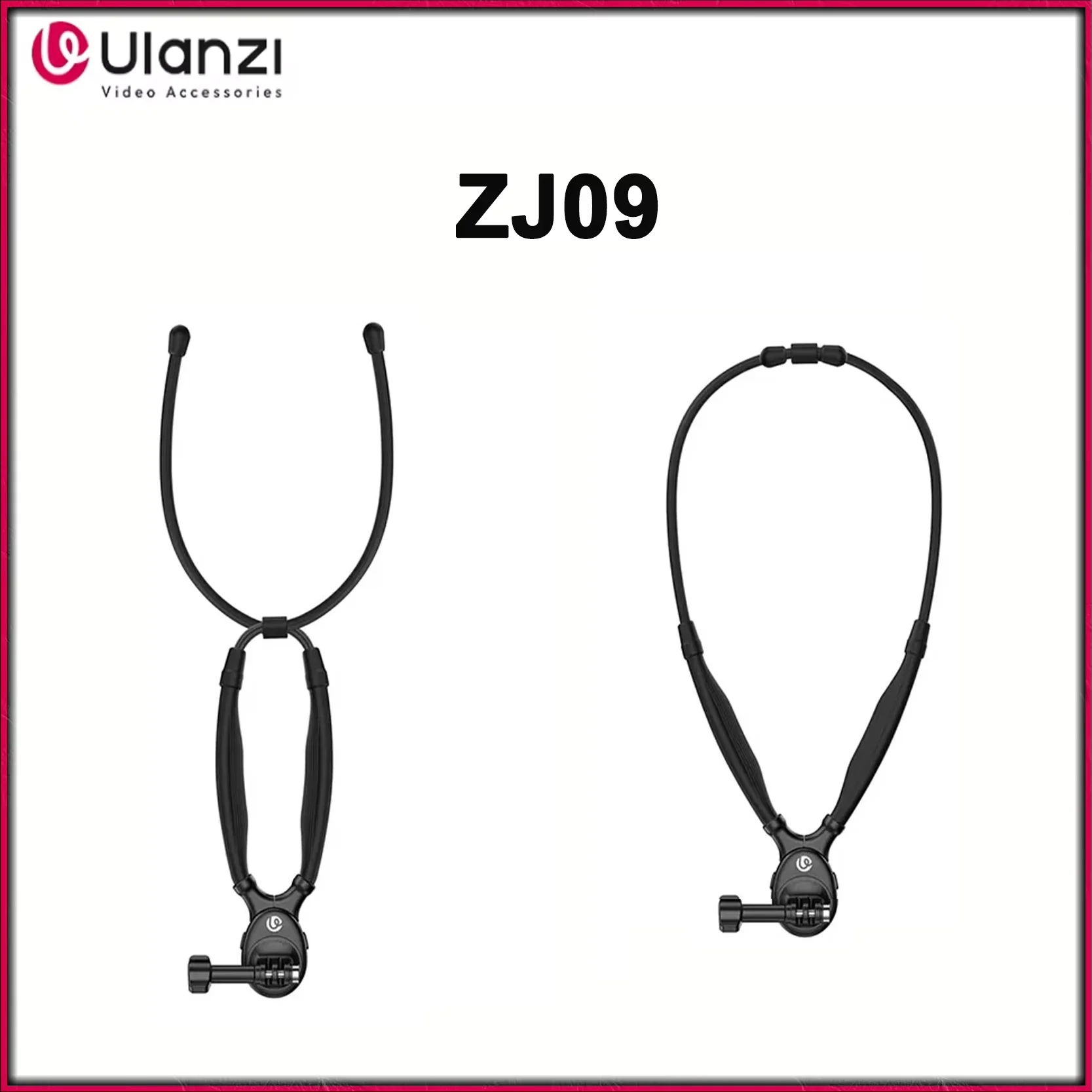 Support de cou magnétique flexible et réglable Ulanzi ZJ09 pour caméra d'action GoPro DJI, idéal pour les vlogs de voyage.
