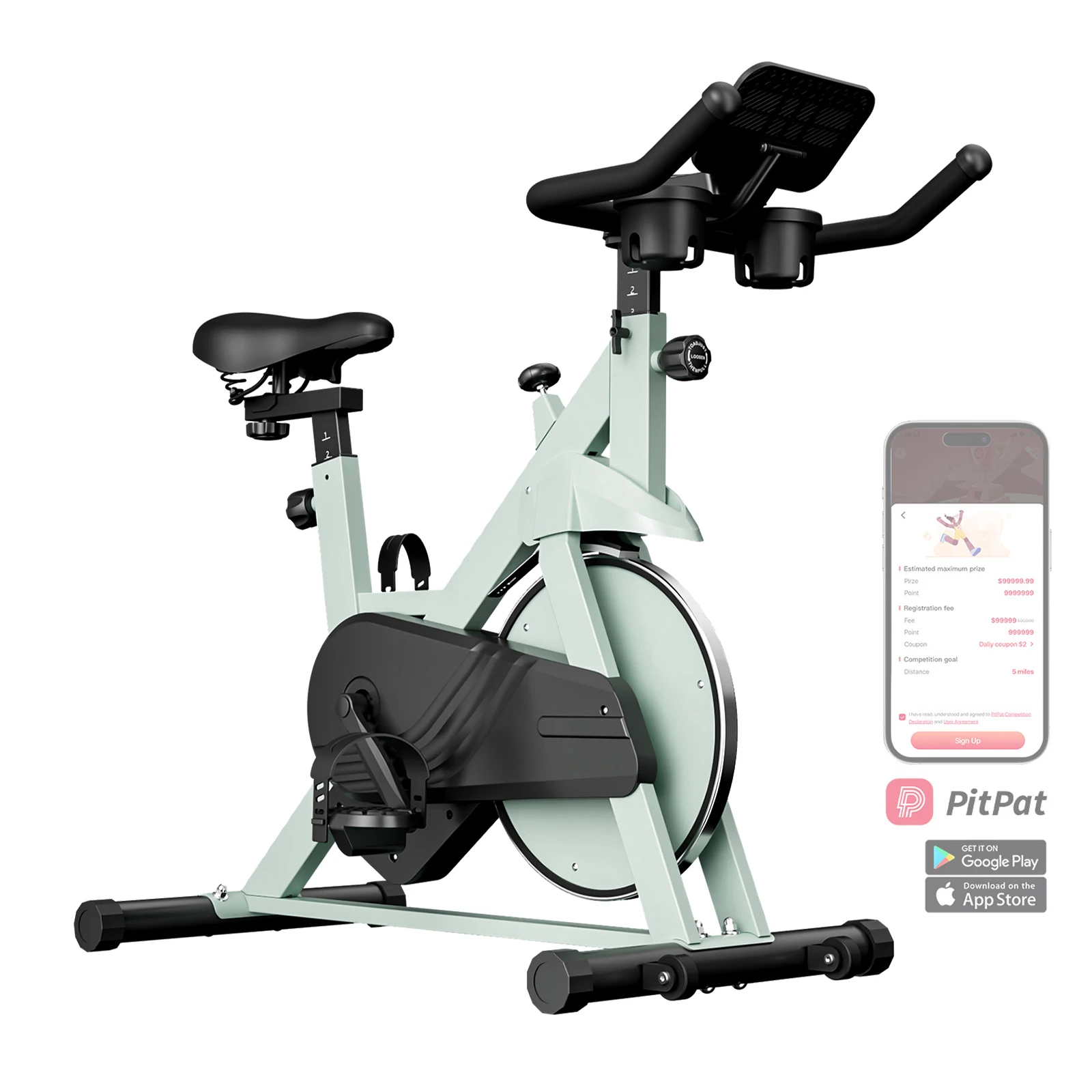 Exercise Bike Home Ergometer Exercise Bike with Adjustable Magnetic Resistance Indoor Bicycle LCD Display 100 kg Load Capacity image 3