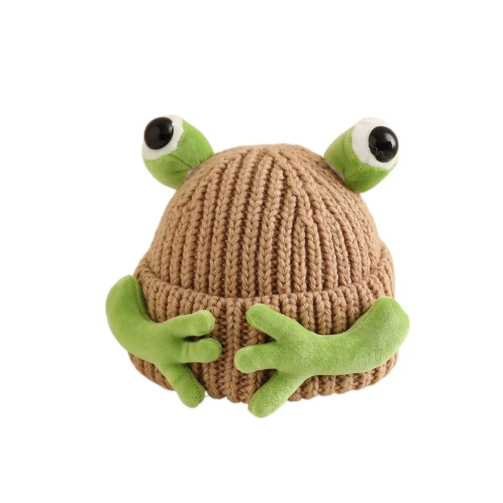 

Fashion Frog Baby Wool Hat Thickened Windproof Knitted Bonnet Cold Proof Cute Warm Knitted Hats Autumn Winter