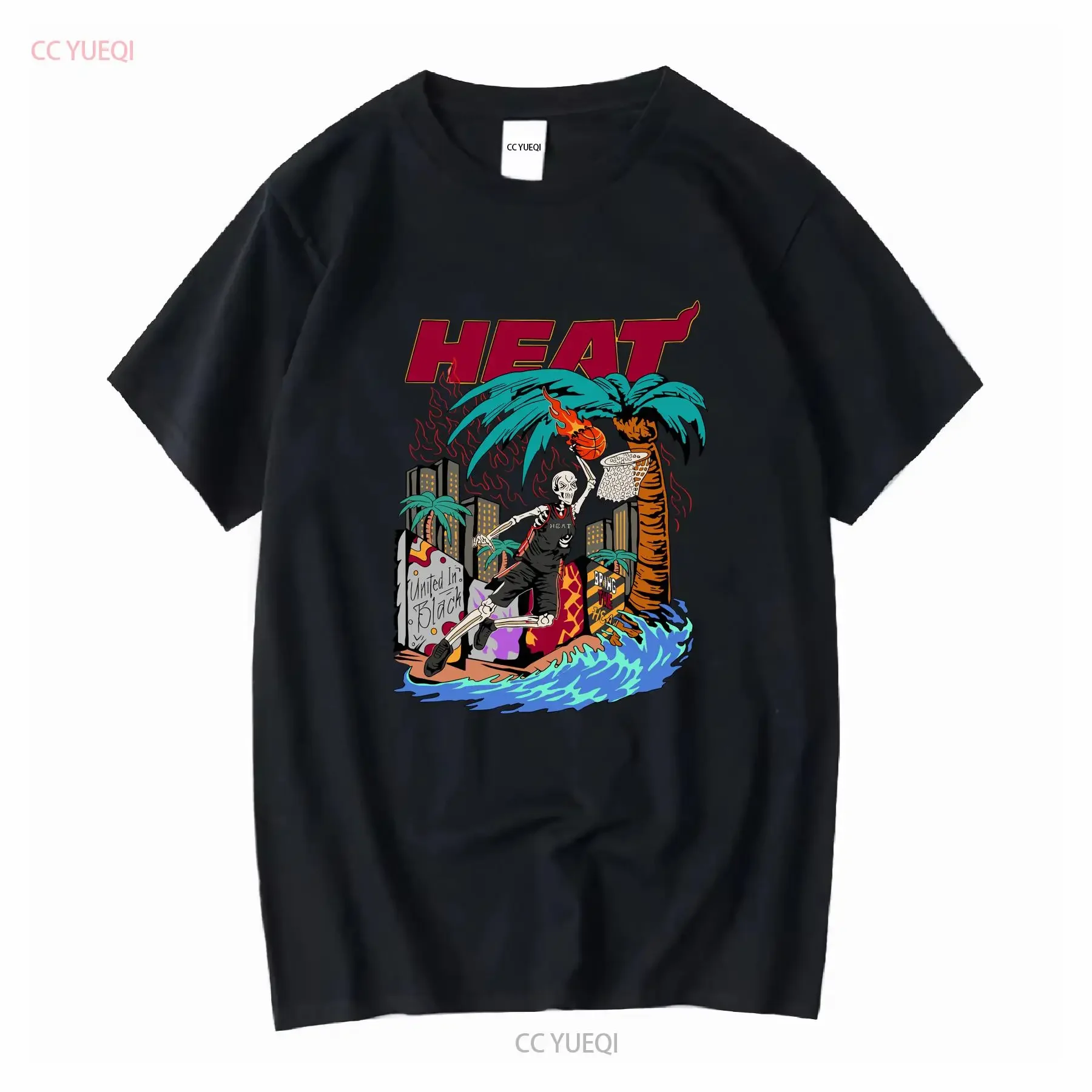 Camiseta Oversize de Calidad de los Miami Heat, Estilo Urbano, Tallas S-XL, Manga Larga o Corta, Vintage Lavado