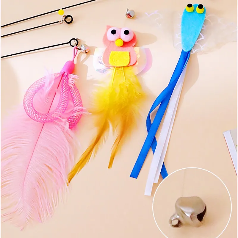 Varita interactiva para gatos libélula con plumas estimular y rascar - imagen 5
