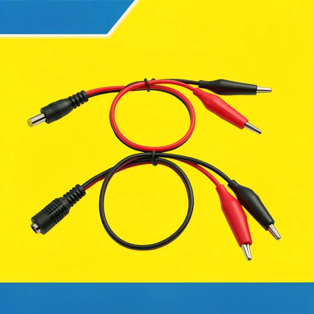 Electrical Testing Lead Cable DC5521 To Alligator Clip Adapter For Battery Charger Maintenance Repair Power Cord