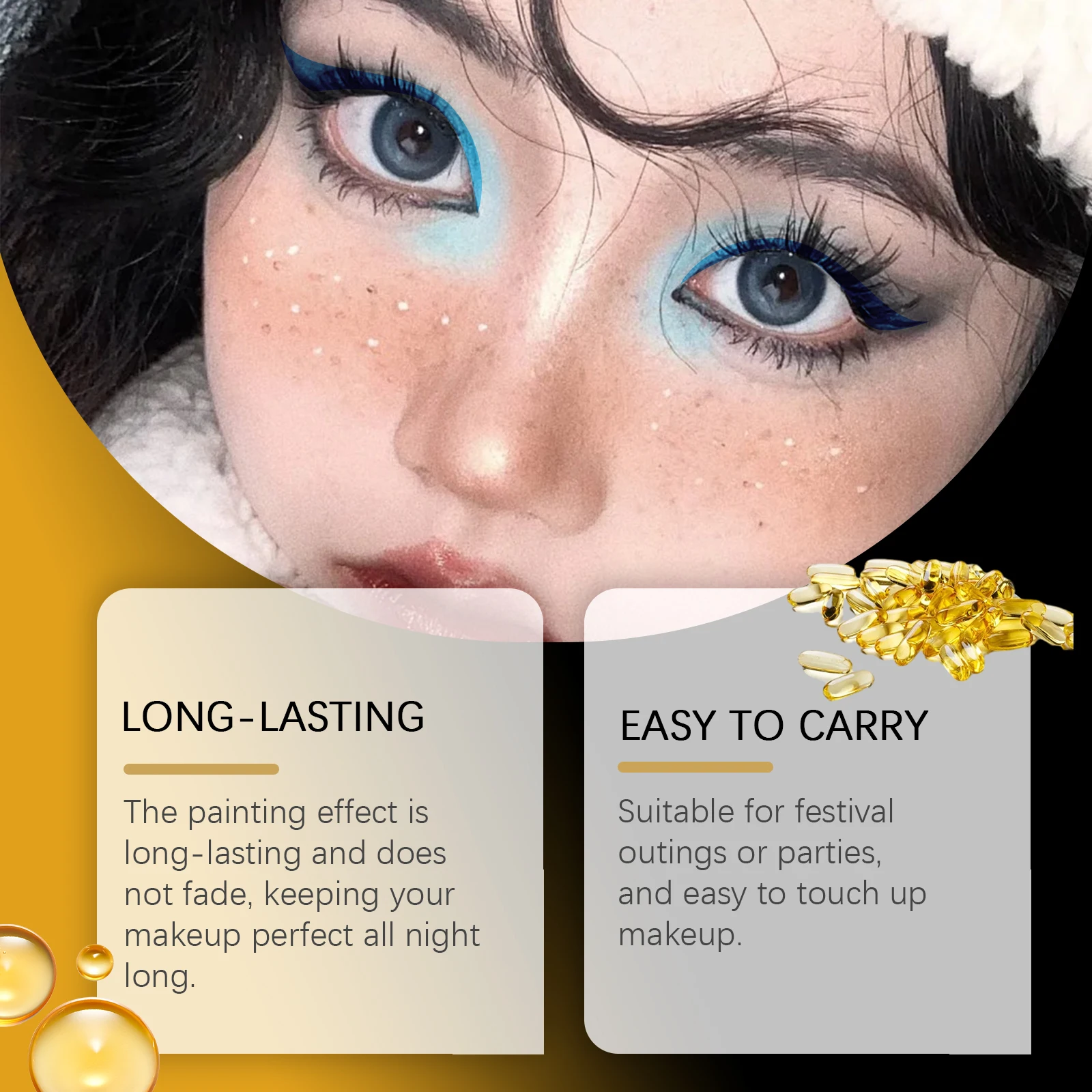 8 色クリスマスネオン UV 発光アイライナーペンセットグリッターメイクアップアイライナーペンシルツール防水防汗ボディフェイスメイクアップ