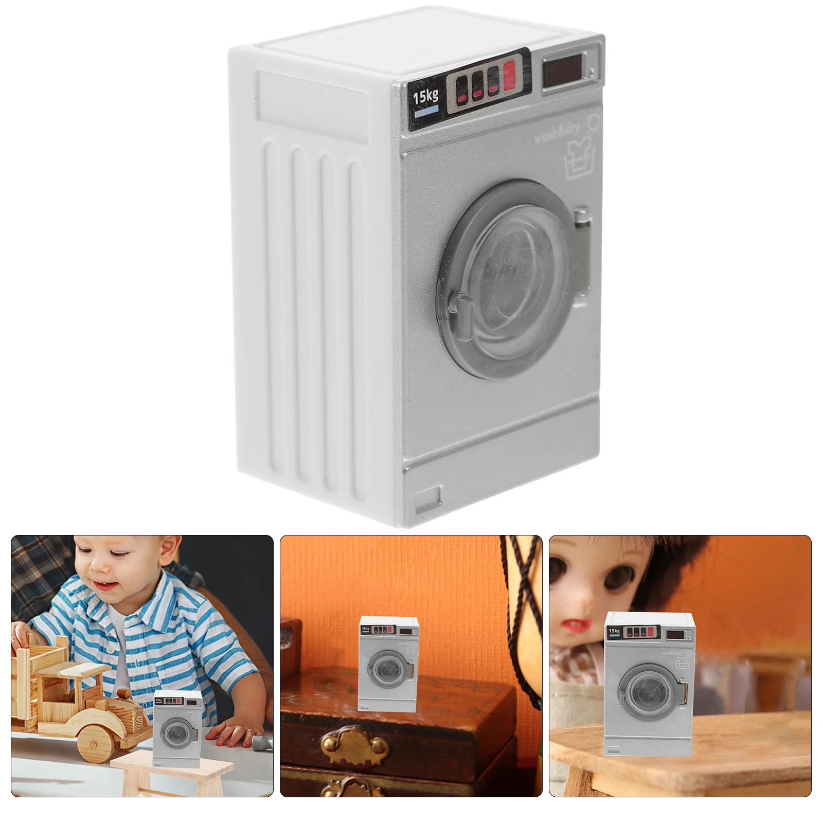 

House Washing Machine Mini Decoration Accessory Toy Furniture Baby Toys Model Miniature Washer and Dry