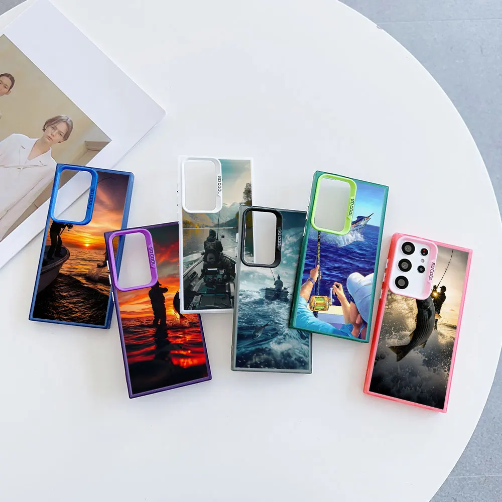 Shockproof Case for Samsung Galaxy S26 S25 Edge S24 S23 S22 Plus S21 Ultra S20 FE Color Phone Cover Sea Lure fishing Shell